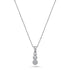 Sterling Silver Trickle Necklace with Round CZ Drops – Three Cascading Stones in a Sleek, Minimalist Design