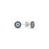 Sterling Silver Evil Eye CZ Stud Earrings – Sparkling Blue & Clear Cubic Zirconia for Protection and Everyday Charm