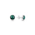 Sterling Silver Round Malachite Solitaire Stud Earrings – Unique Green Swirls for a Natural, Elegant Look