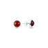 Sterling Silver Round Red Agate Solitaire Stud Earrings – Bold & Timeless Gemstone Style