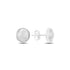 Sterling Silver Round White Cat's Eye Stud Earrings – Sleek, Subtle Shine with Classic Elegance for Everyday Wear