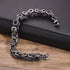 Men’s Stainless Steel Bracelet with Vintage Greek Key Design, Durable Chain Style Jewelry for Punk & Biker Looks