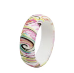 Colorful Silicone Ring for Women – Soft, Lightweight, and Abstract Watercolor-Inspired Swirl Pattern Design