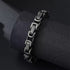 Men’s Stainless Steel Bracelet with Vintage Greek Key Design, Durable Chain Style Jewelry for Punk & Biker Looks