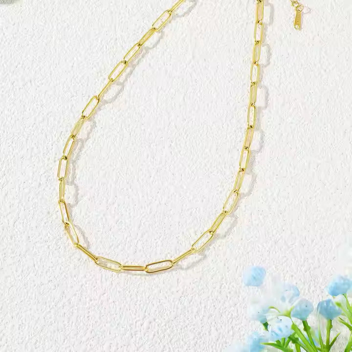 Paperclip Chain Bracelet, Stainless Steel, Gold & Silver Color, Adjustable, Minimalist Everyday Jewelry