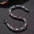 Men’s Stainless Steel Bracelet with Vintage Greek Key Design, Durable Chain Style Jewelry for Punk & Biker Looks