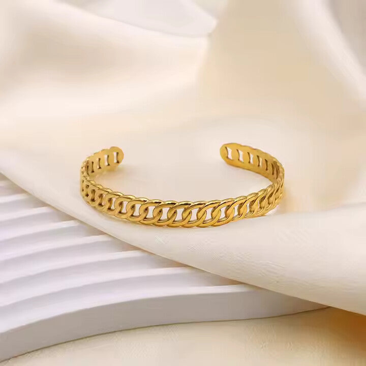 Cuban Chain Bangle Bracelet Stainless Steel