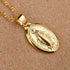 Virgin Mary Pendant Necklace – Stainless Steel Oval Religious Medal Jewelry for Women, Faithful Style