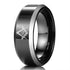 8mm Black Tungsten Carbide Masonic Ring – Polished Freemason Compass & Square Symbol Band for Men – Durable & Scratch-Resistant