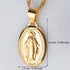 Virgin Mary Pendant Necklace – Stainless Steel Oval Religious Medal Jewelry for Women, Faithful Style