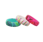 Colorful Silicone Ring for Women – Soft, Lightweight, and Abstract Watercolor-Inspired Swirl Pattern Design