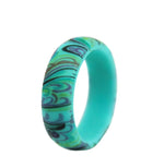 Colorful Silicone Ring for Women – Soft, Lightweight, and Abstract Watercolor-Inspired Swirl Pattern Design