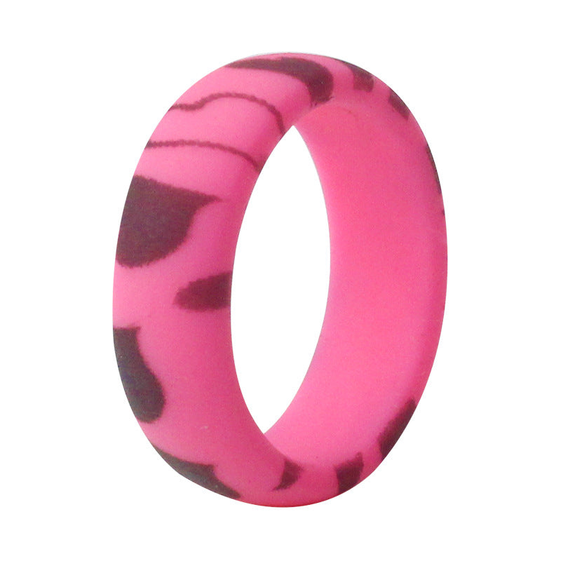 Cute Heart Pattern Silicone Ring – Soft Flexible Band with Embossed Love Design for Everyday Style & Comfy Wear