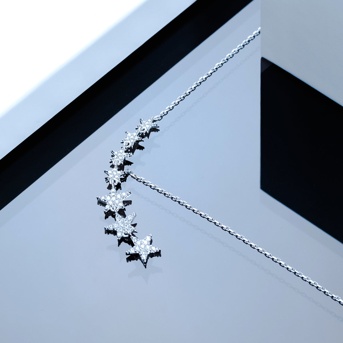 Pave CZ Falling Star Sterling Silver Necklace – Rubyard