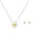 Enamel Daisy Sterling Silver Set