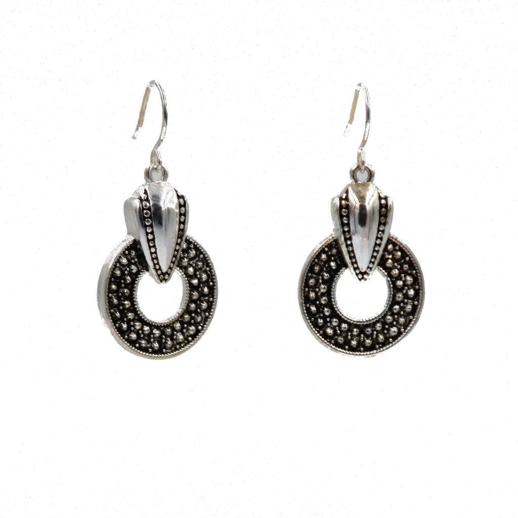 Stainless Steel Donut Drop Earrings