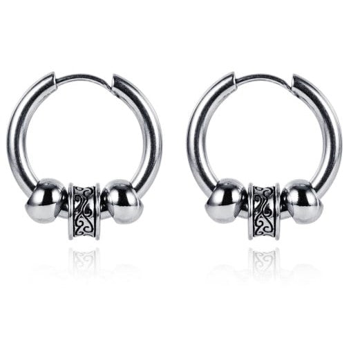 Geometric Vintage Titanium Huggie Earrings