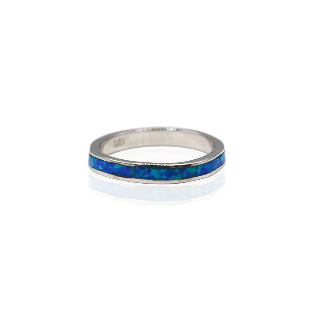Opal Full Eternity Sterling Silver Band