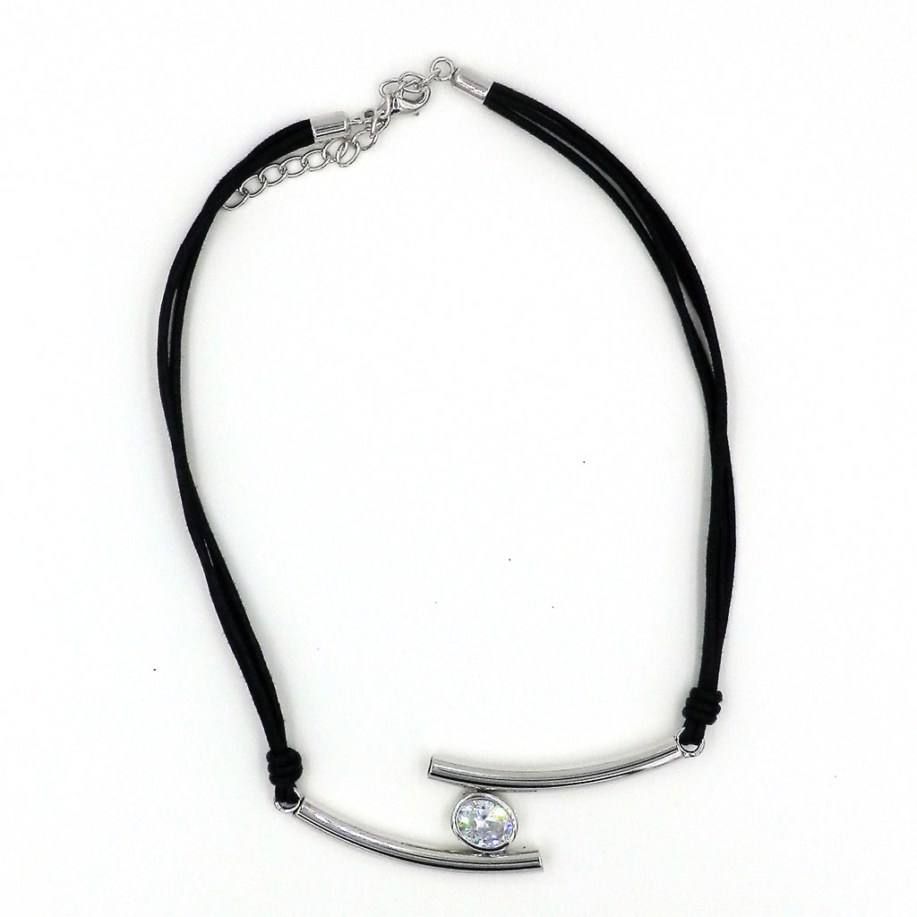 CZ Gold Plated Multi-Corded Necklace