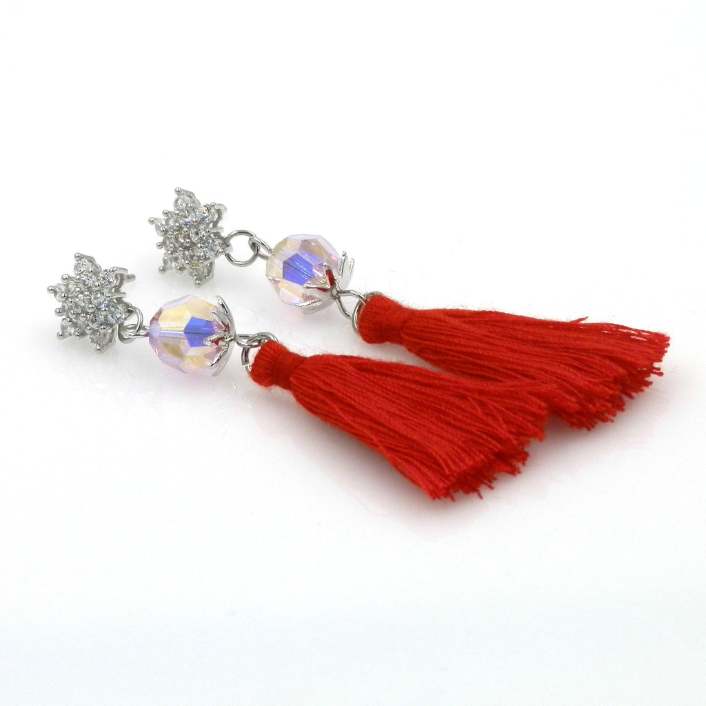 Swarovski Element Star Tassel Stud Earrings