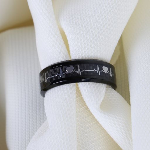 Heartbeat Stainless Steel Ring