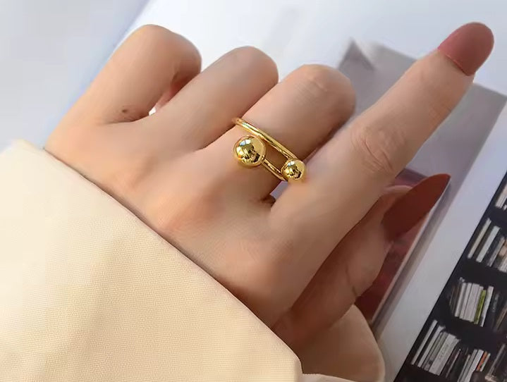 Beaded Knot Stainless Steel Ring Charm