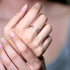 Round CZ Three Stones Sterling Silver Engagement Ring