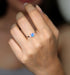 Oval Opal/Larimar Accented With CZ Stones Sterling Silver Ring