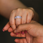Round CZ Halo Eternity Sterling Silver Ring