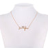 Pave CZ Heart And Heartbeat Necklace Rose Gold Yellow Gold Rhodium