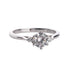 Round CZ Three Stones Sterling Silver Engagement Ring