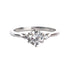 Round CZ Three Stones Sterling Silver Engagement Ring