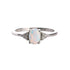 Oval Opal/Larimar Accented With CZ Stones Sterling Silver Ring