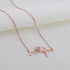 Pave CZ Heart And Heartbeat Necklace Rose Gold Yellow Gold Rhodium
