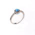 Round Fire Opal/Larimar Halo CZ Sterling Silver Ring