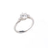 Round CZ Three Stones Sterling Silver Engagement Ring