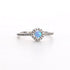 Round Fire Opal/Larimar Halo CZ Sterling Silver Ring
