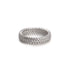 Pave CZ 3 Row Eternity Sterling Silver Band Ring