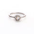 Round Fire Opal/Larimar Halo CZ Sterling Silver Ring