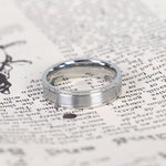 Smooth Double Side Parallel Groove Stainless Steel Band Ring