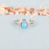 Oval Opal/Larimar Accented With CZ Stones Sterling Silver Ring