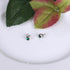 Round Emerald Bezel CZ Sterling Silver Stud Earrings
