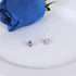 Round Amethyst Bezel CZ Sterling Silver Stud Earrings