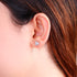 Pave CZ Heart Sterling Silver Stud Earrings