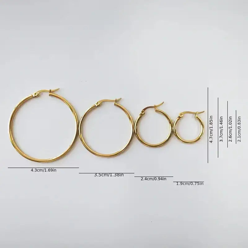 Gold Hoop Earrings for Women Hypoallergenic Round Hoop Earrings Minimalist Statement Jewelry