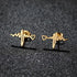 Heartbeat Stethoscope Stud Earrings – Stainless Steel Medical Heart Earrings for Nurses & Doctors