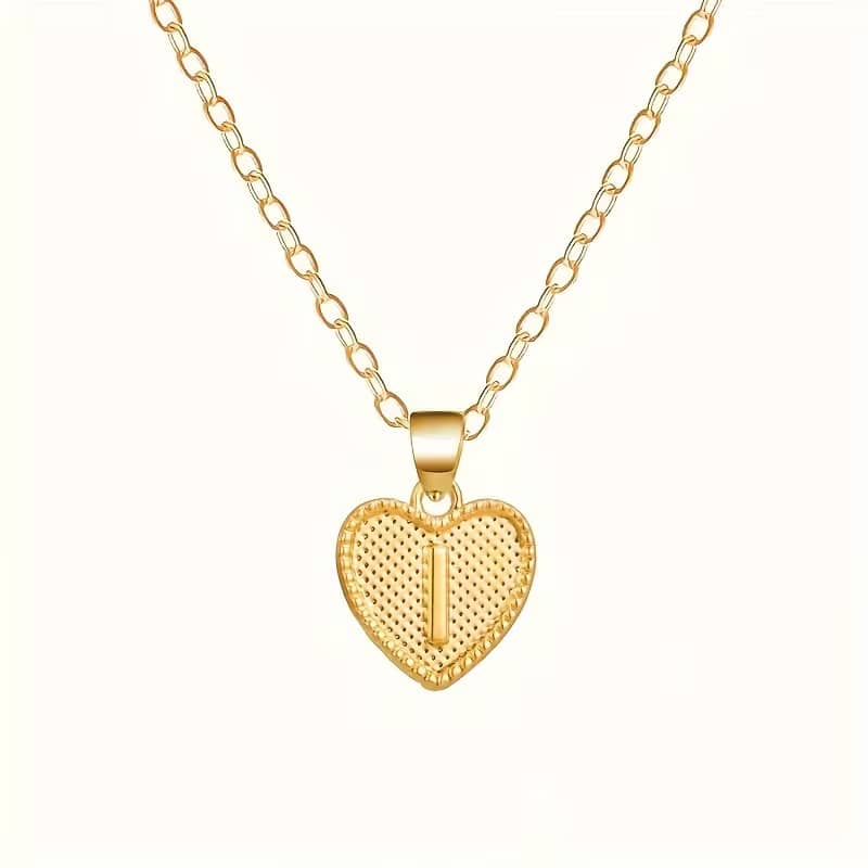 Gold Heart Initial Necklace for Women Stainless Steel Letter Pendant Necklace Personalized Alphabet Jewelry