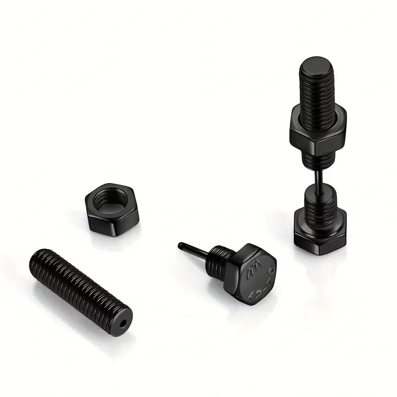 Screw Dumbbell Stud Earrings Stainless Steel Punk Jewelry