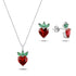 Strawberry CZ Sterling Silver Jewelry Set