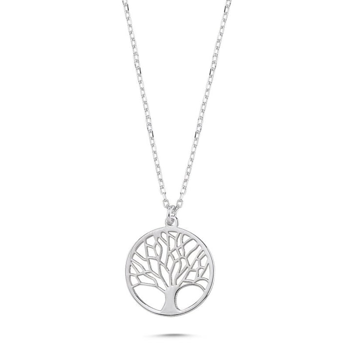 Plain Tree Of Life Sterling Silver Necklace